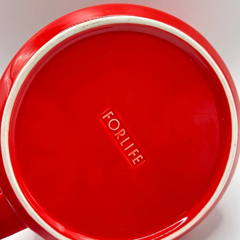 FORLIFE Stump Teapot Red Ceramic with Stainless Steel Infuser 18oz